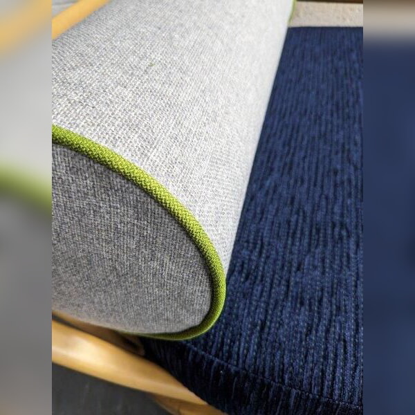 Bolster Light Grey with Lime Piping Bolster Light Grey with Lime Piping